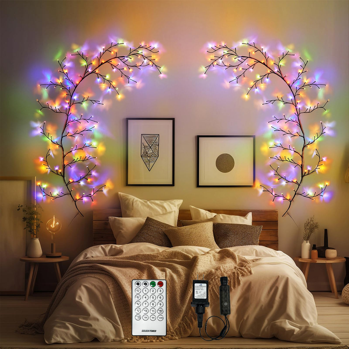 YCoisini Enchanted Willow Vine Lights with 160 LEDs for cozy room ambience.