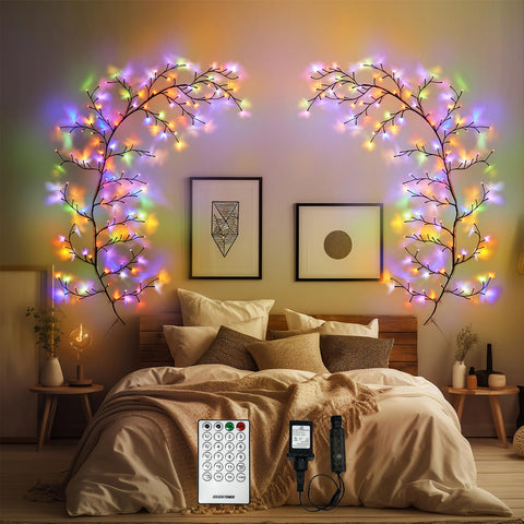 YCoisini Enchanted Willow Vine Lights with 160 LEDs for cozy room ambience.