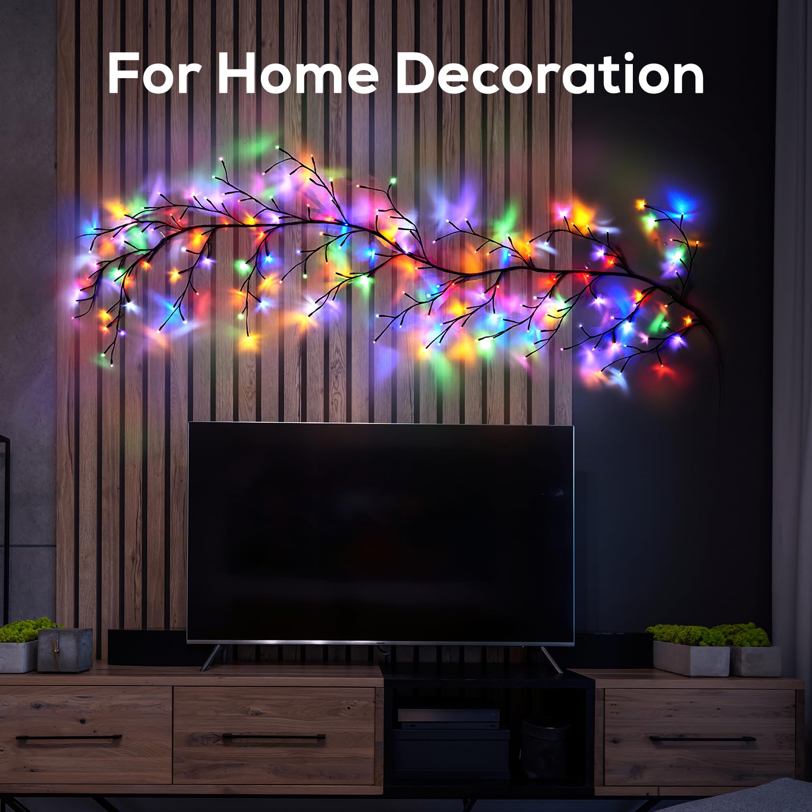 YCoisini Enchanted Willow Vine Lights on 8.2ft length for wall decor.
