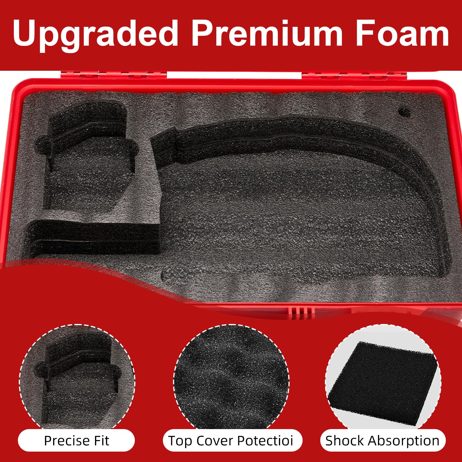 YDEPLVEO red storage case aids quick tool identification