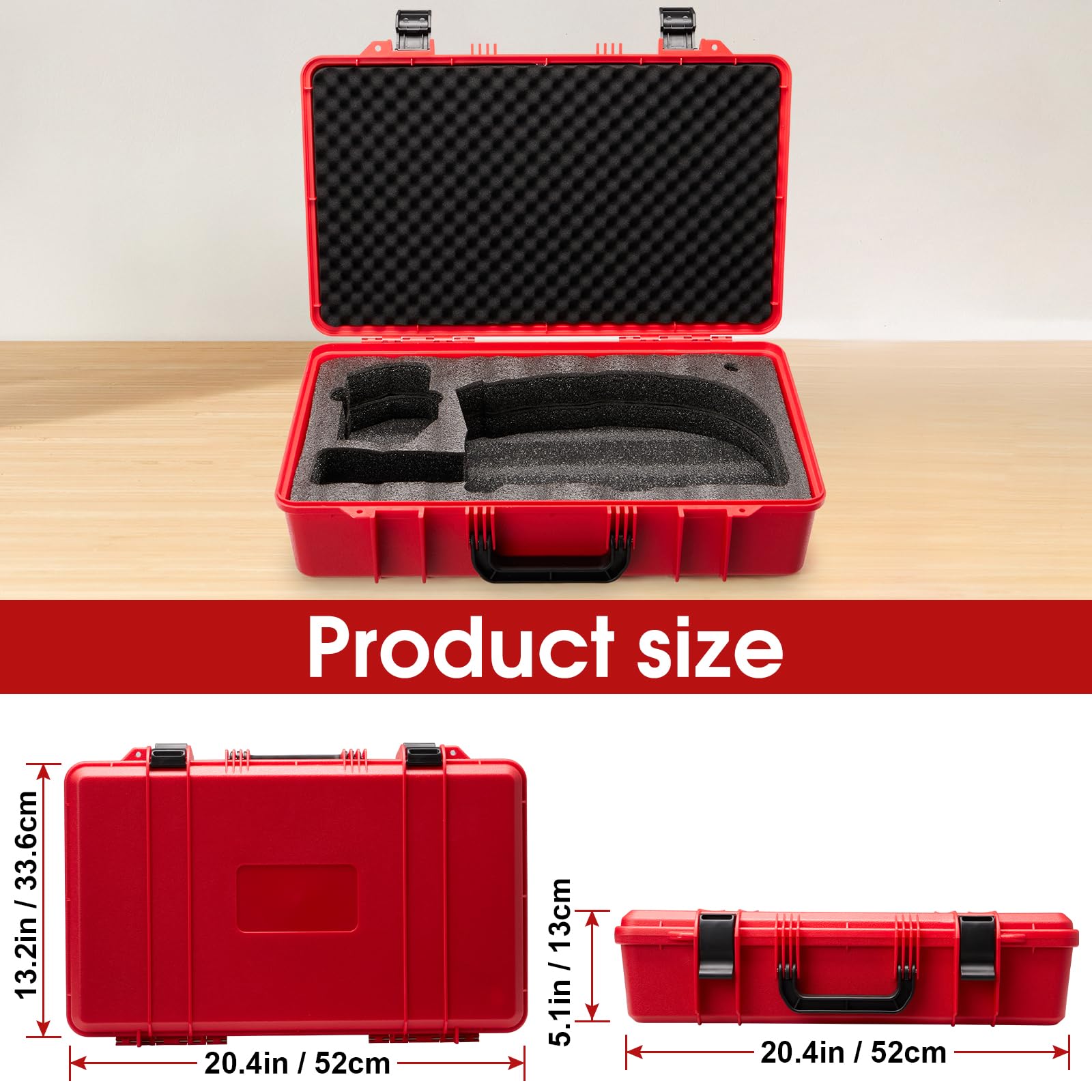 YDEPLVEO rugged case with carry handle for easy transport