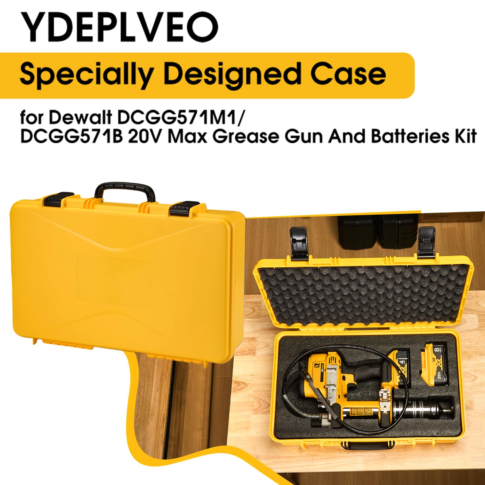 YDEPLVEO bold yellow color matches tools for quick spotting