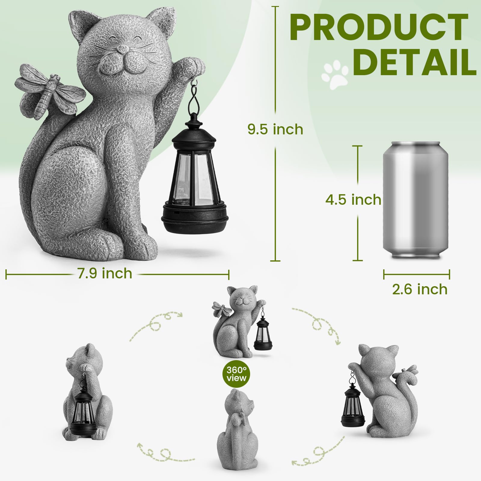 YDKOJGW outdoor cat statue garden decoration ideal for patios and balconies.