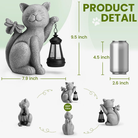 YDKOJGW outdoor cat statue garden decoration ideal for patios and balconies.