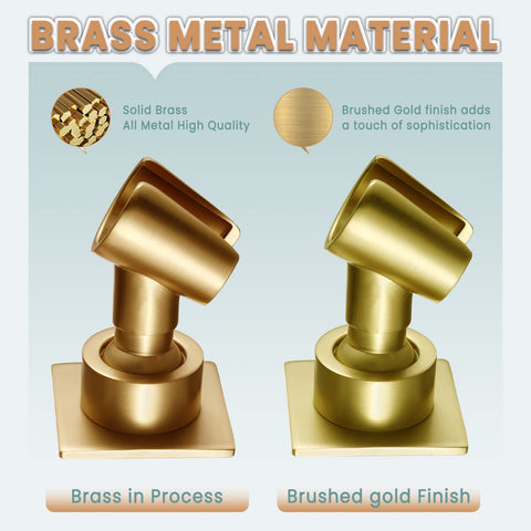YDmeet adjustable wall mount in brushed gold enables flexible 360° rotation