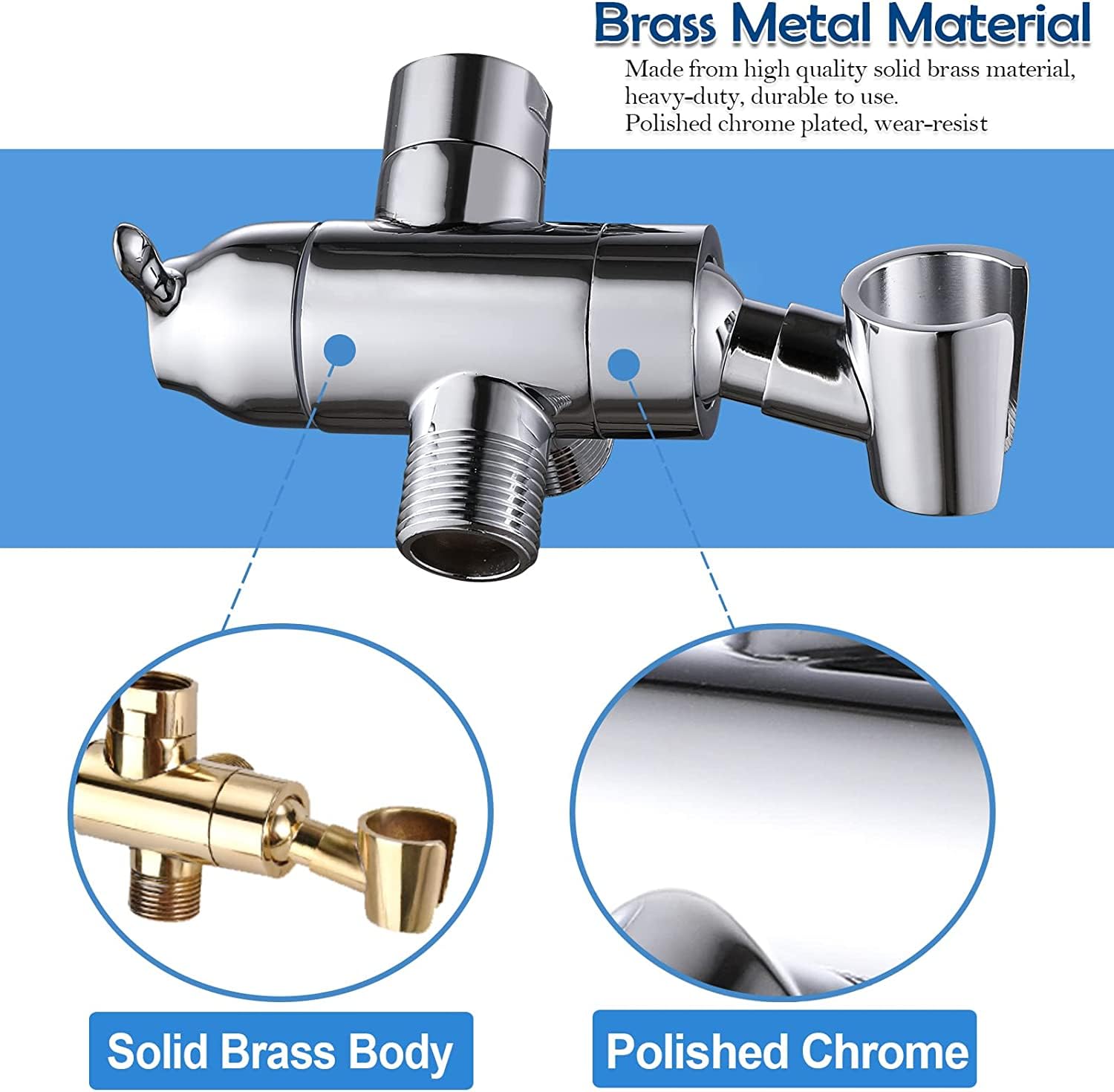 YDmeet brass diverter polished chrome resists corrosion and looks sleek