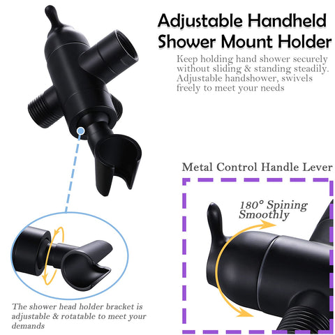 YDmeet brass handshower mount keeps handheld shower secure and adjustable.