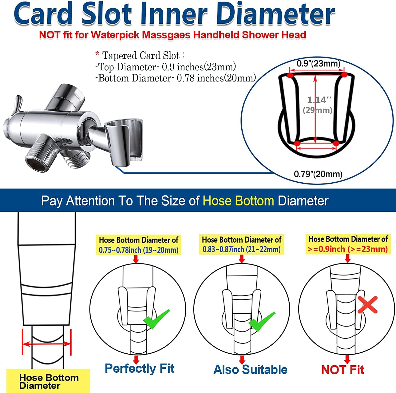 YDmeet universal G1/2 connection supports compatible shower heads
