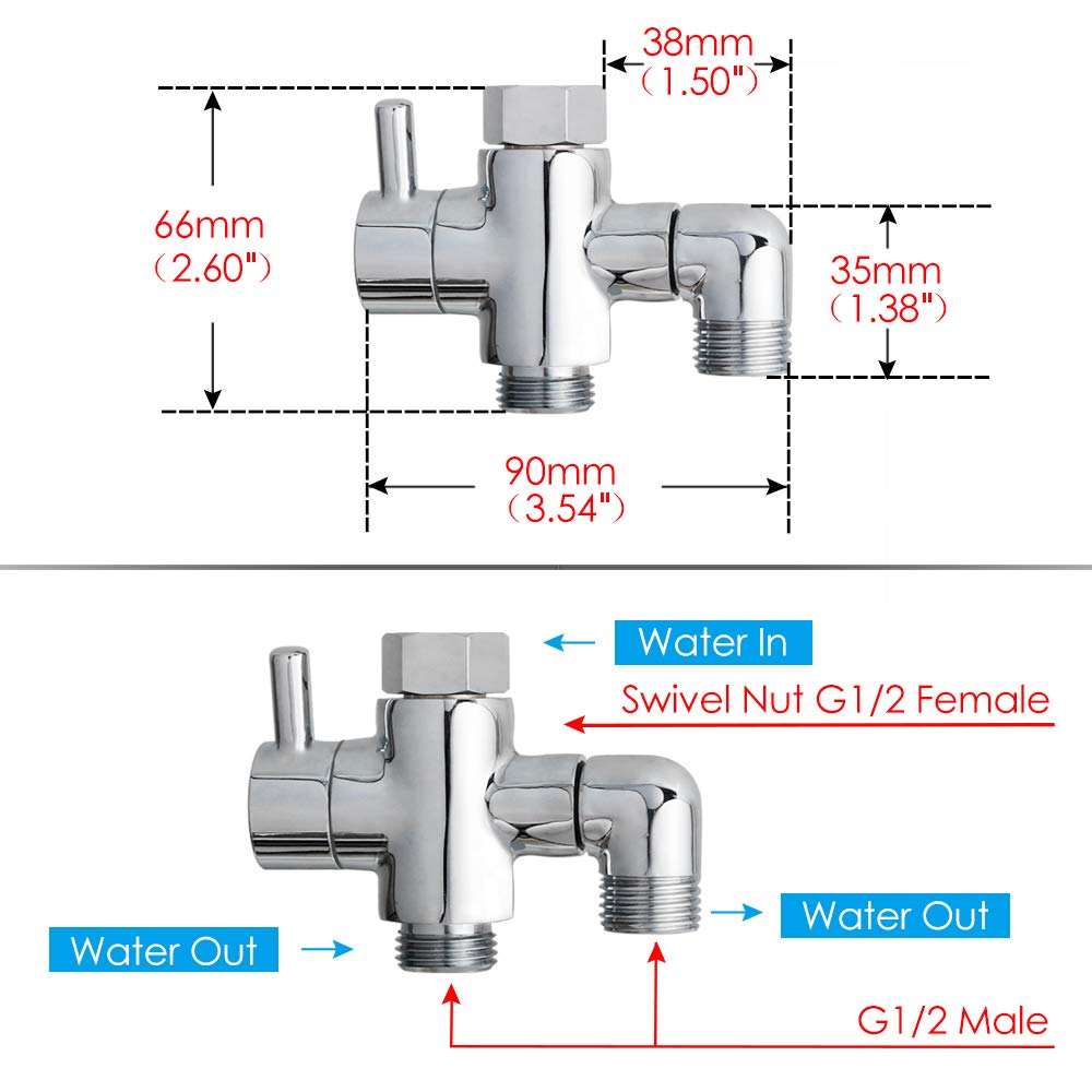 YDmeet rotatable swivel connector prevents hose tangling during showers.