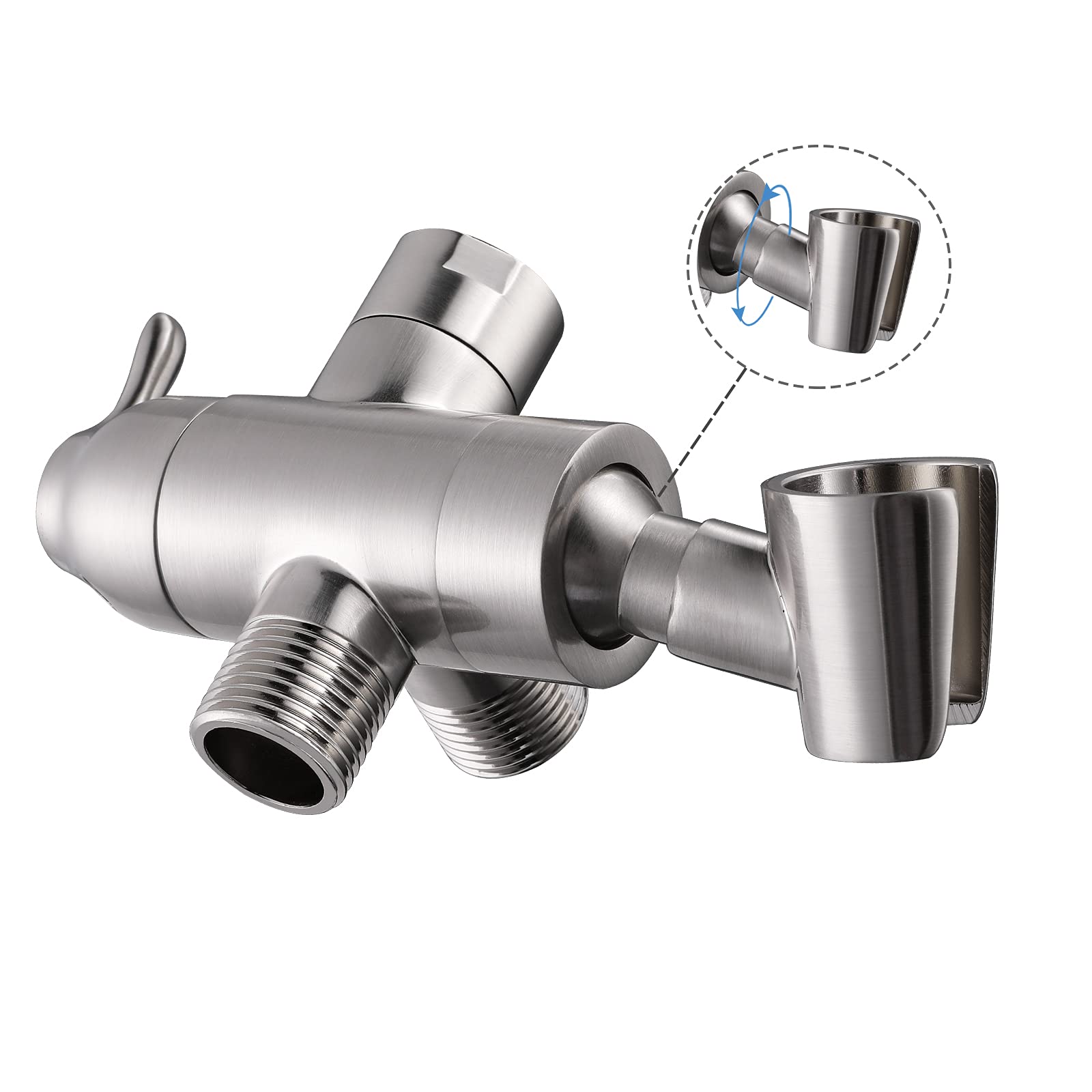 YDmeet shower arm diverter in brushed nickel assembly highlights durability and smooth water flow