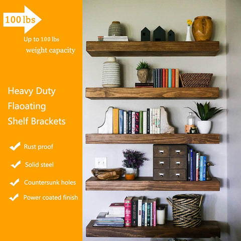 YMDparts heavy-duty shelving setup with hidden brackets on wall