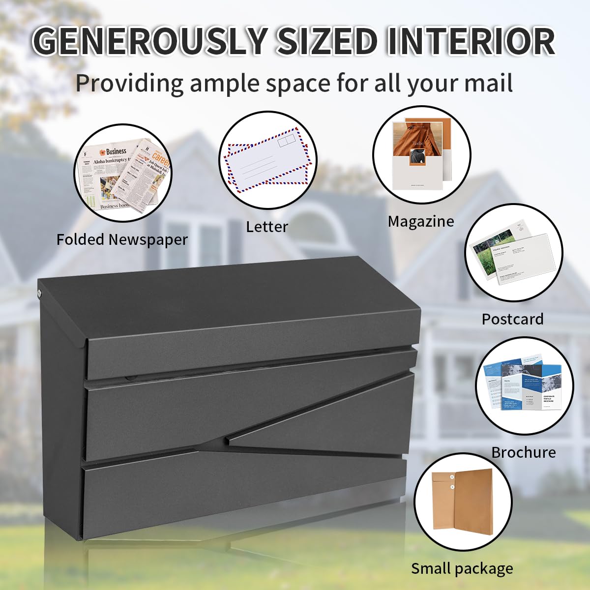 Ydocabinit wall-mount mailbox easy installation with included hardware.