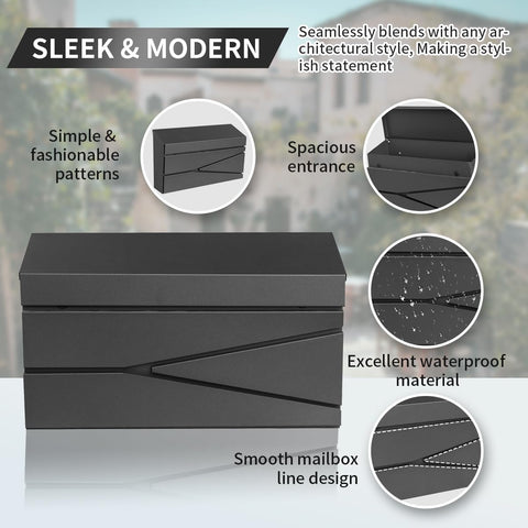 Ydocabinit wall-mount mailbox weather-resistant finish protects contents outdoors.