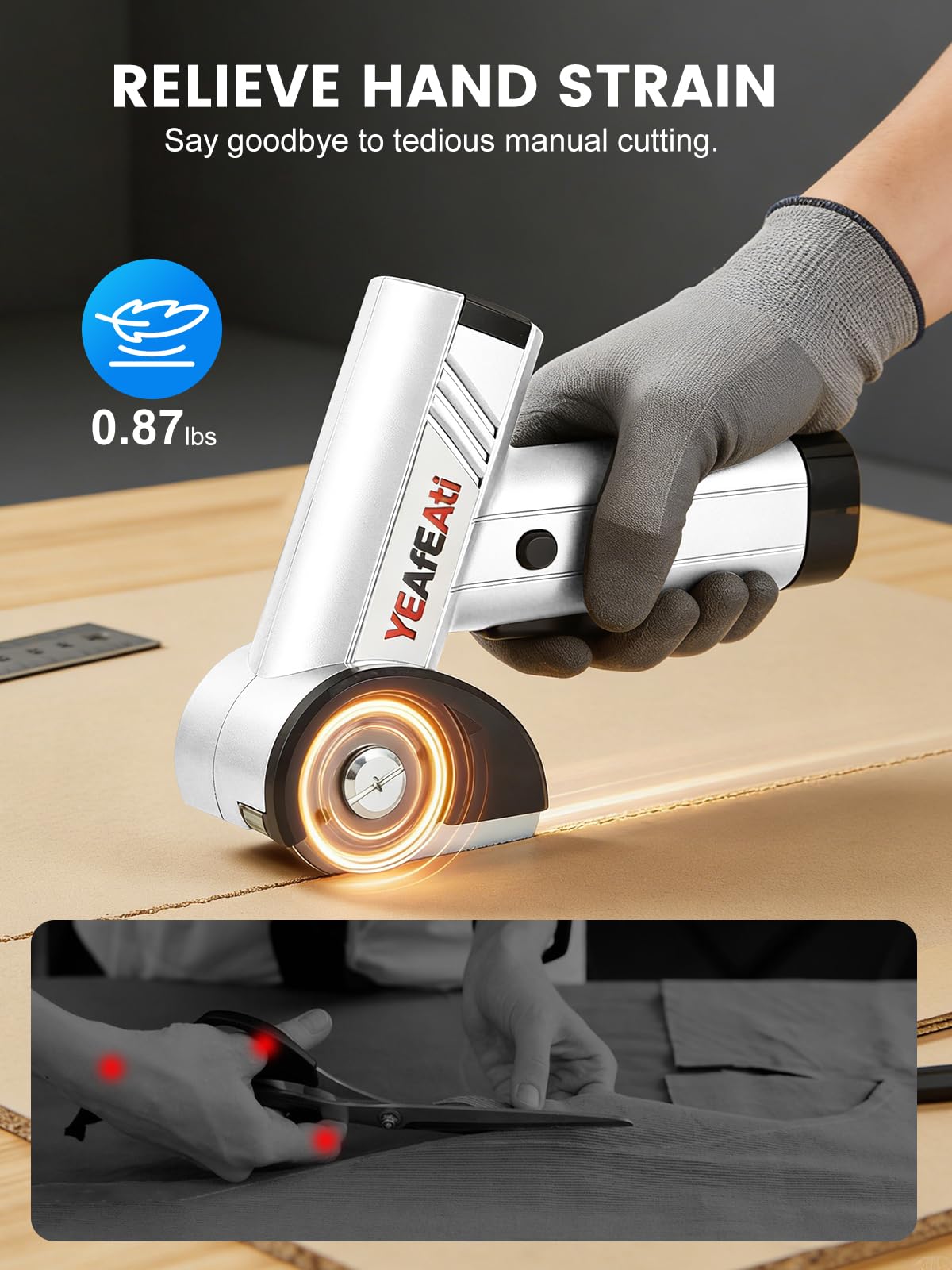 YEAfEAti ergonomic, lightweight design reduces wrist strain during long projects.