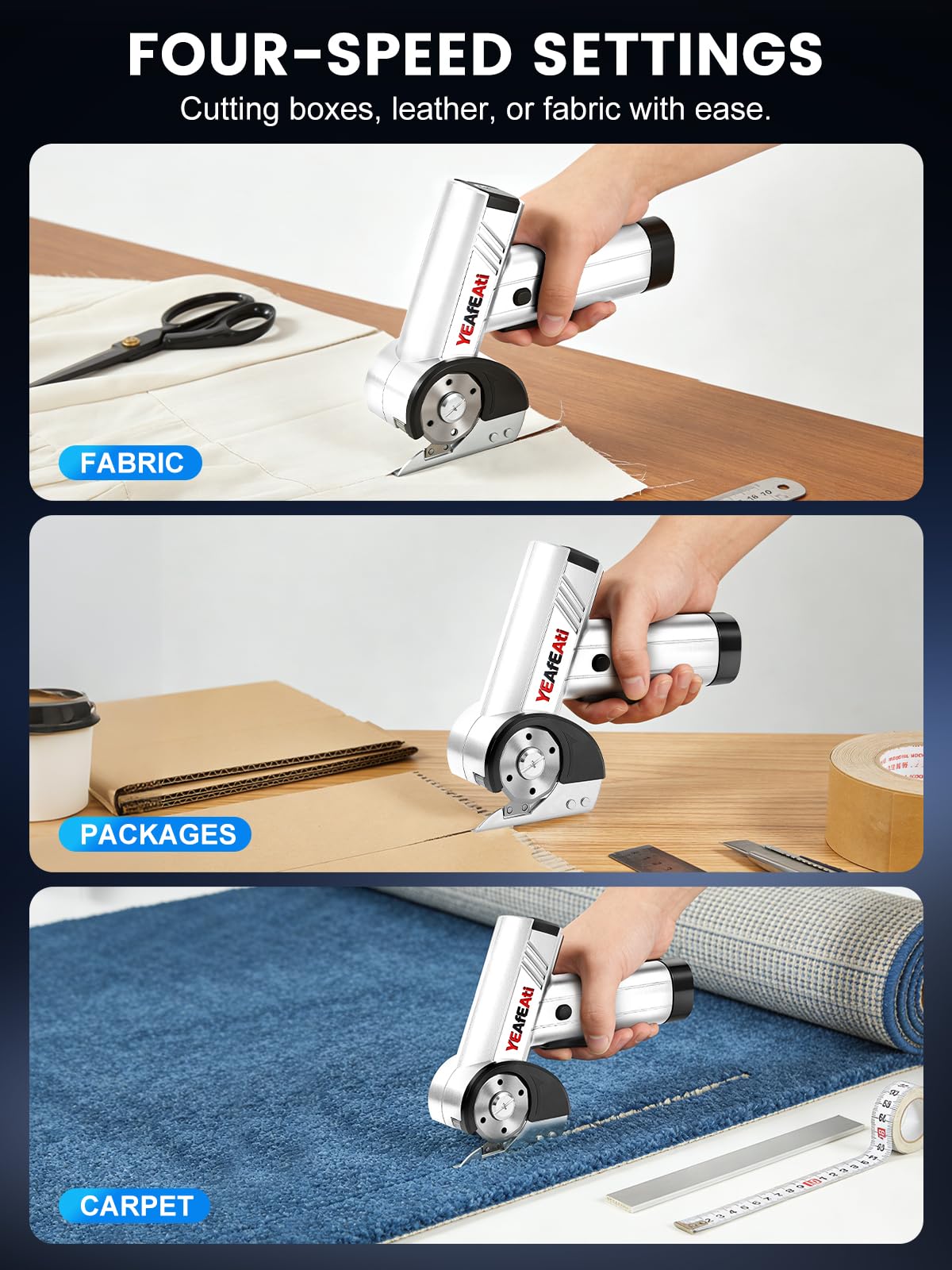 YEAfEAti replacement blades included to extend tool life.