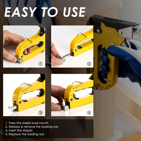 YEAHOME Heavy-duty chrome stapler with rust-resistant finish for durable woodworking tasks