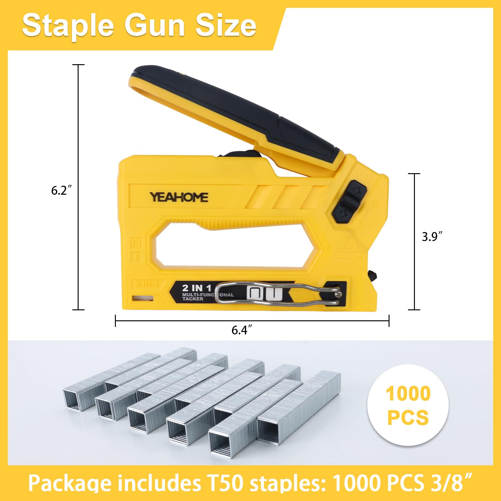 YEAHOME portable and lightweight staple gun design for on site tasks