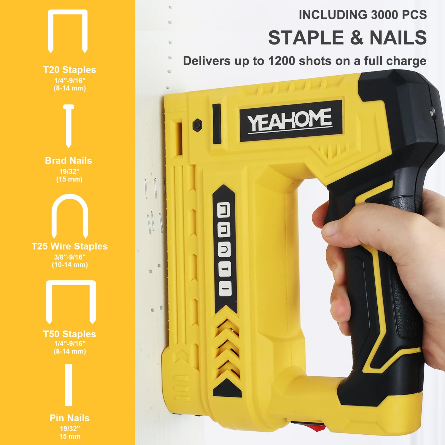 YEAHOME staple gun with ergonomic grip for comfortable longer use