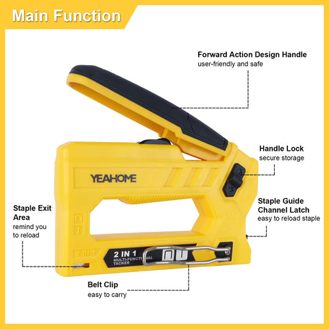 YEAHOME T50 staples 3-8in pack showing included 1000 staples for easy refills