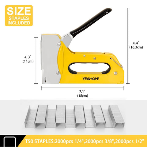 YEAHOME T50 staple assortment with 1/4, 3/8, 1/2 inch staples