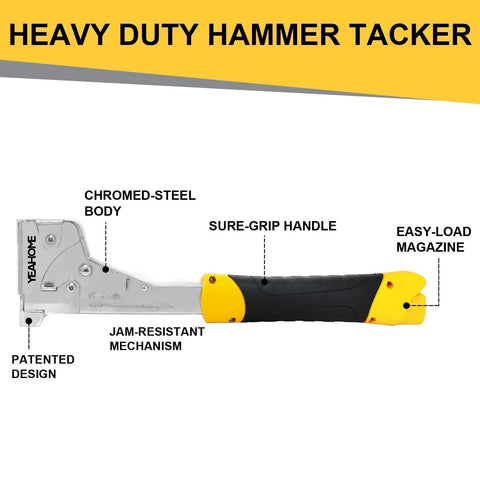 YEAHOME T50 staples pack demonstrates compatible fasteners for secure, jam-free operation.