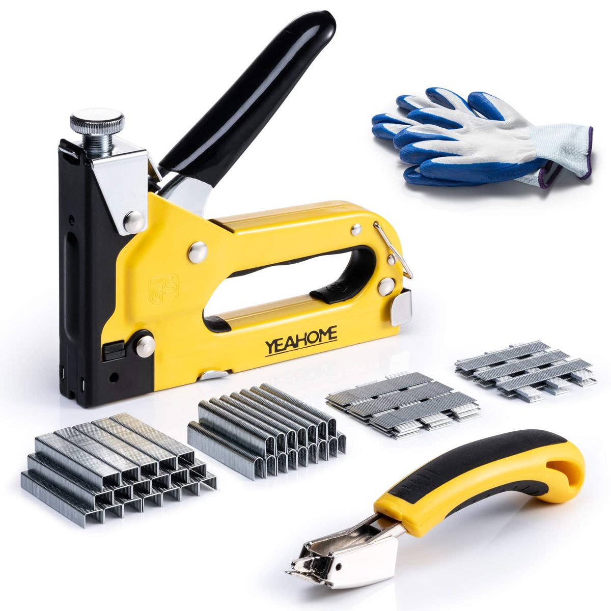 YEAHOME Upholstery 4-in-1 Staple Gun front view for versatile upholstery projects