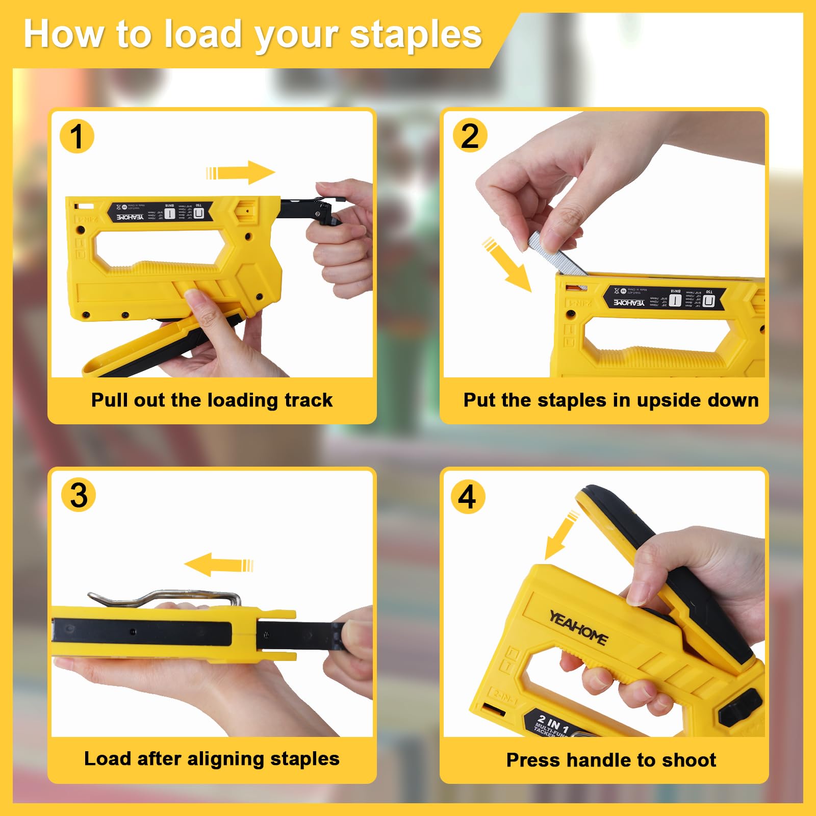 YEAHOME woodworking project demonstrates precise stapling on wood surfaces