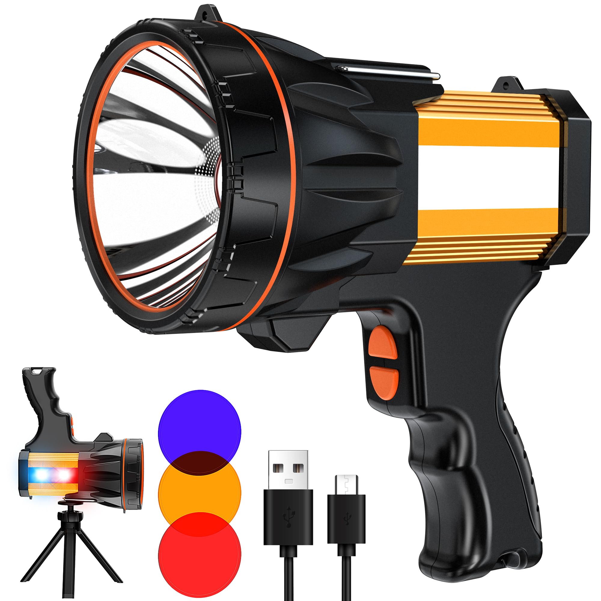 YEARPROER LED Spotlight with 8 modes for versatile outdoor lighting.