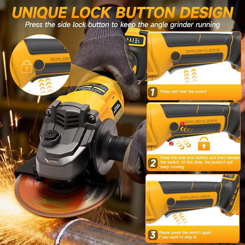 YEARTOP angle grinder three-speed control enables tailored cutting and grinding.