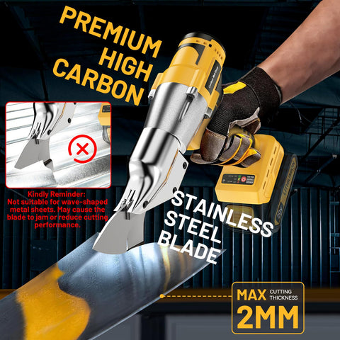 YEARTOP metal shears with 360 pivot head for precise straight and curved cuts