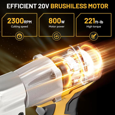 YEARTOP 221 ft-lbs torque powers thick stainless steel and sheet metal