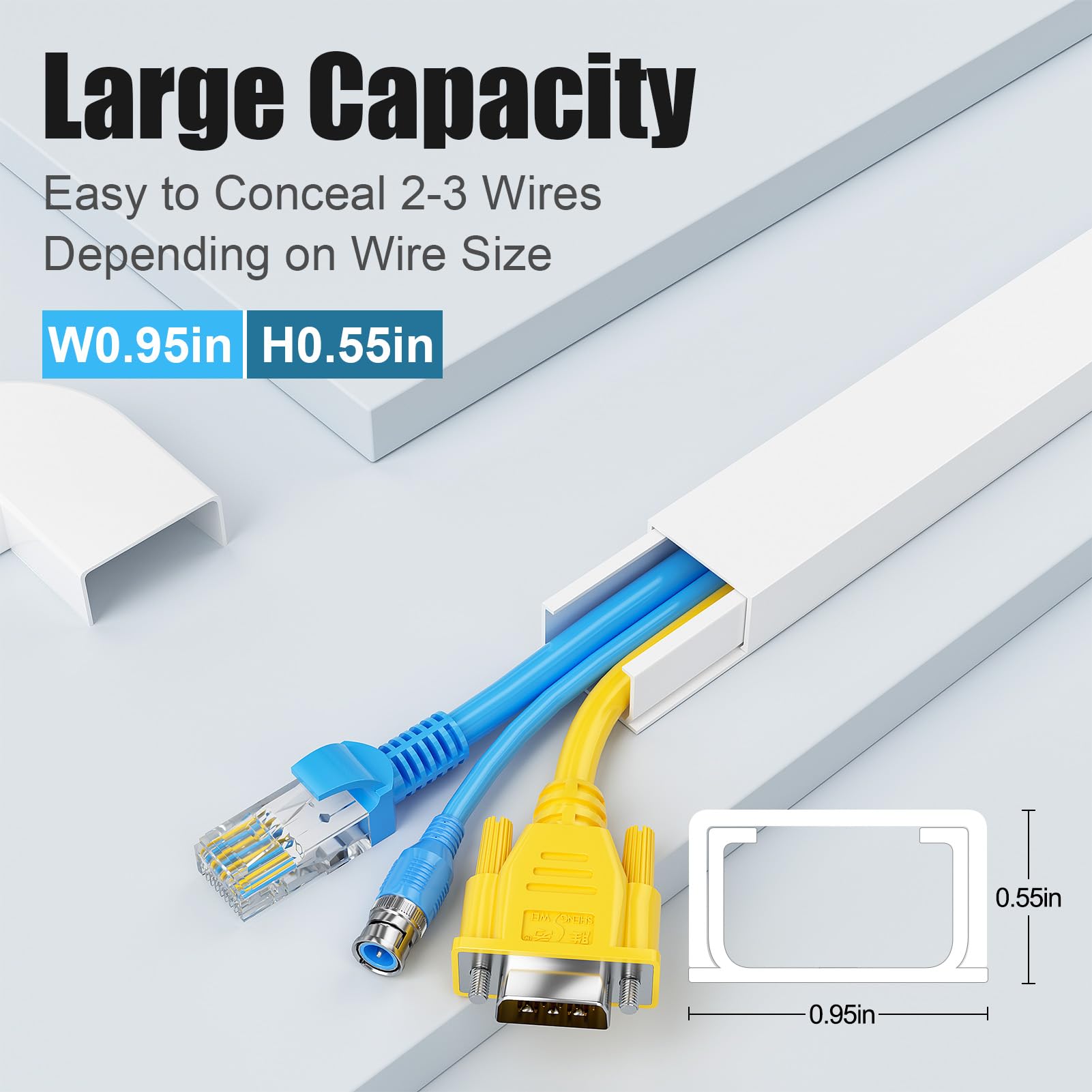 Yecaye Cord Hider 8-channel kit neatly hides multiple wires