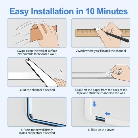 Yecaye cord hider in home office keeps power and data cables tidy