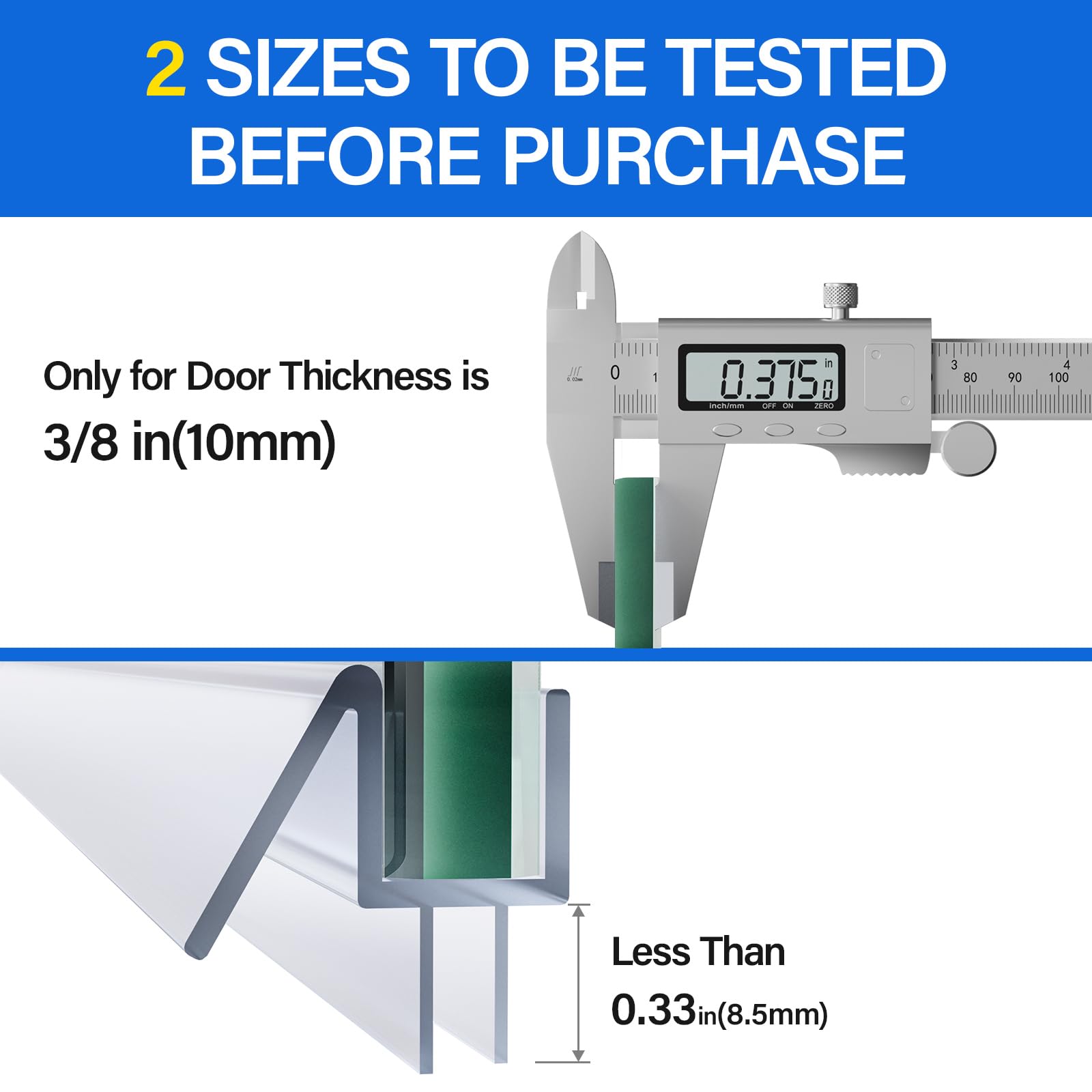 Yecaye frameless glass seal strip keeps gaps watertight
