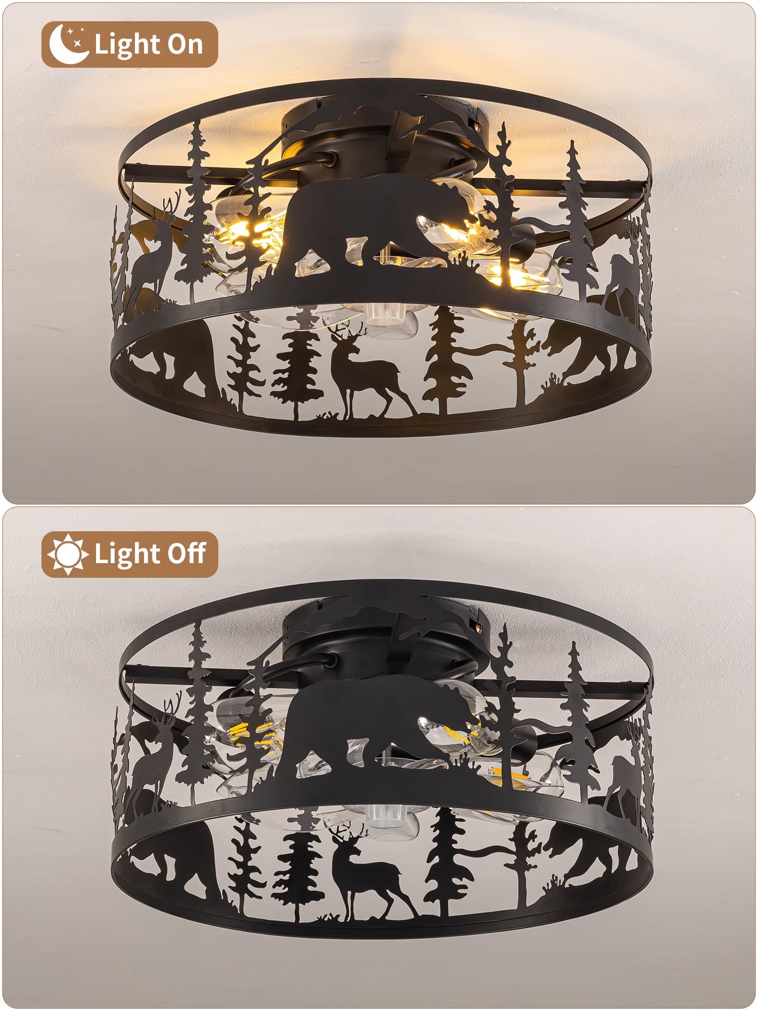 YEDAORL easy-install rustic fandeliers with complete hardware