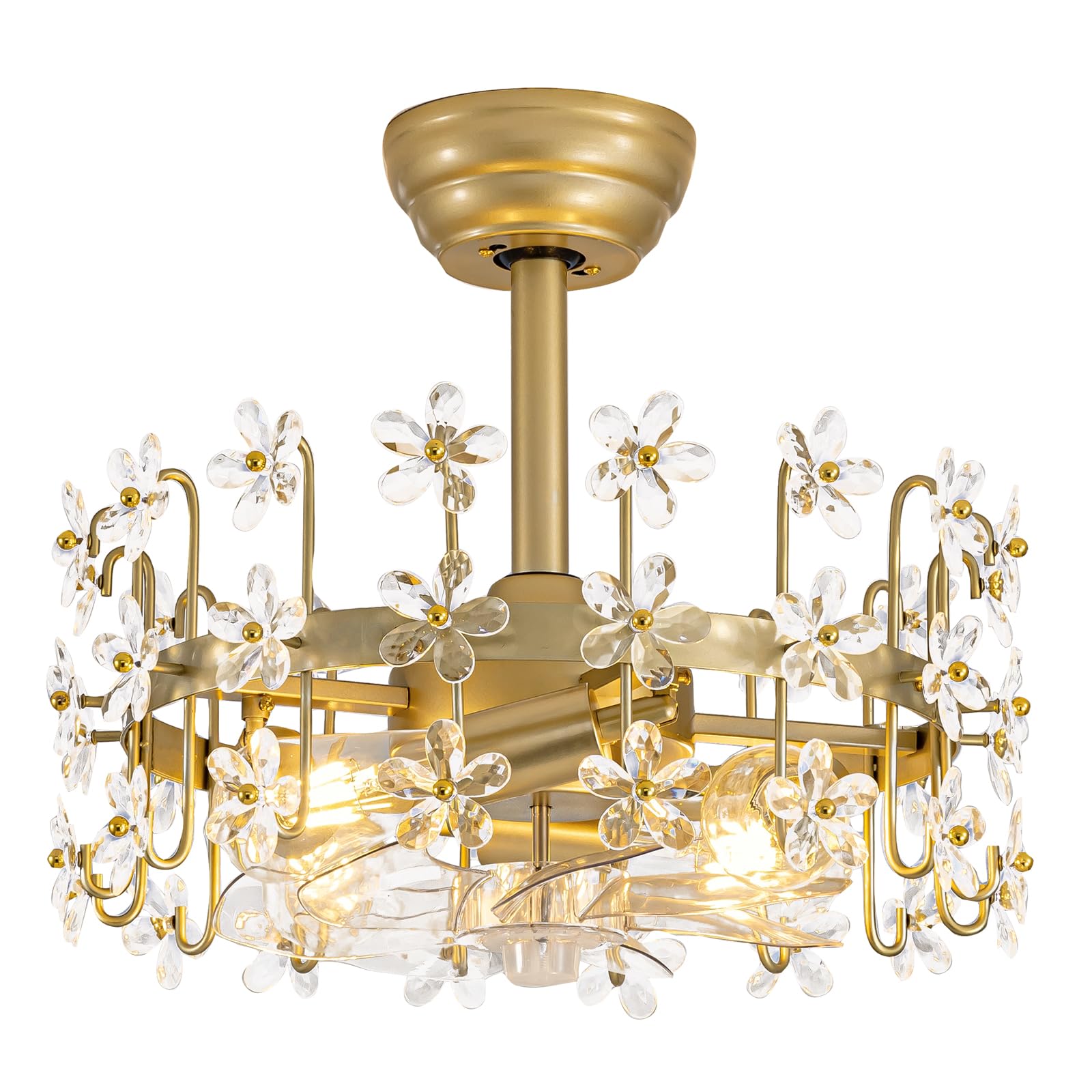 YEDAORL gold crystal finish fandelier complements living spaces