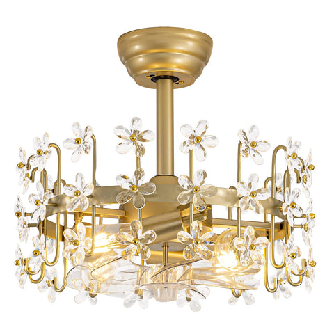 YEDAORL gold crystal finish fandelier complements living spaces