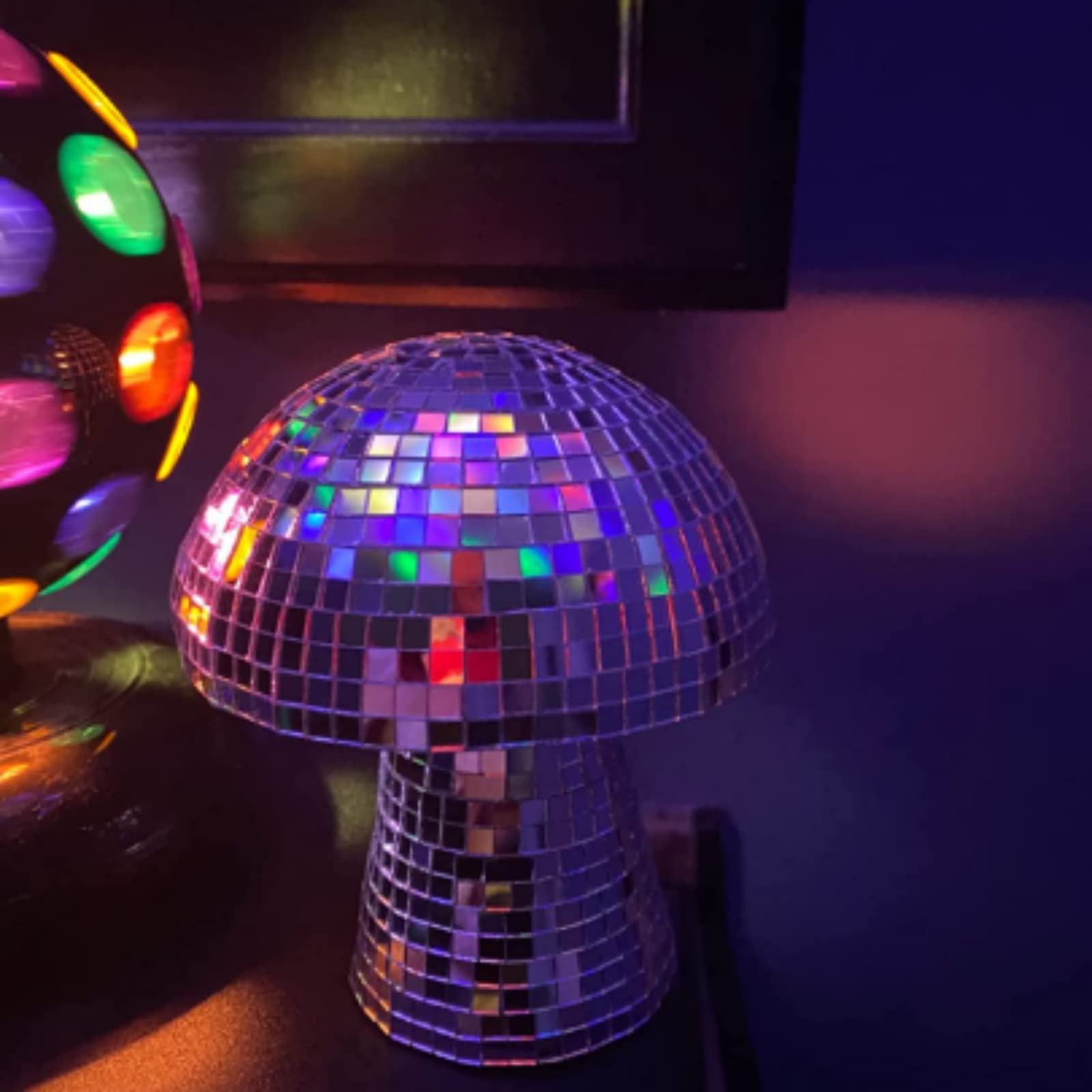 Yeehlmer rose gold large mushroom disco ball creates striking ambience