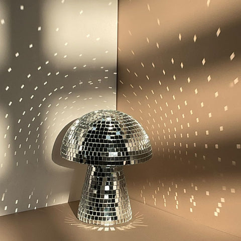 Yeehlmer silver medium mushroom disco ball adds shimmering reflections