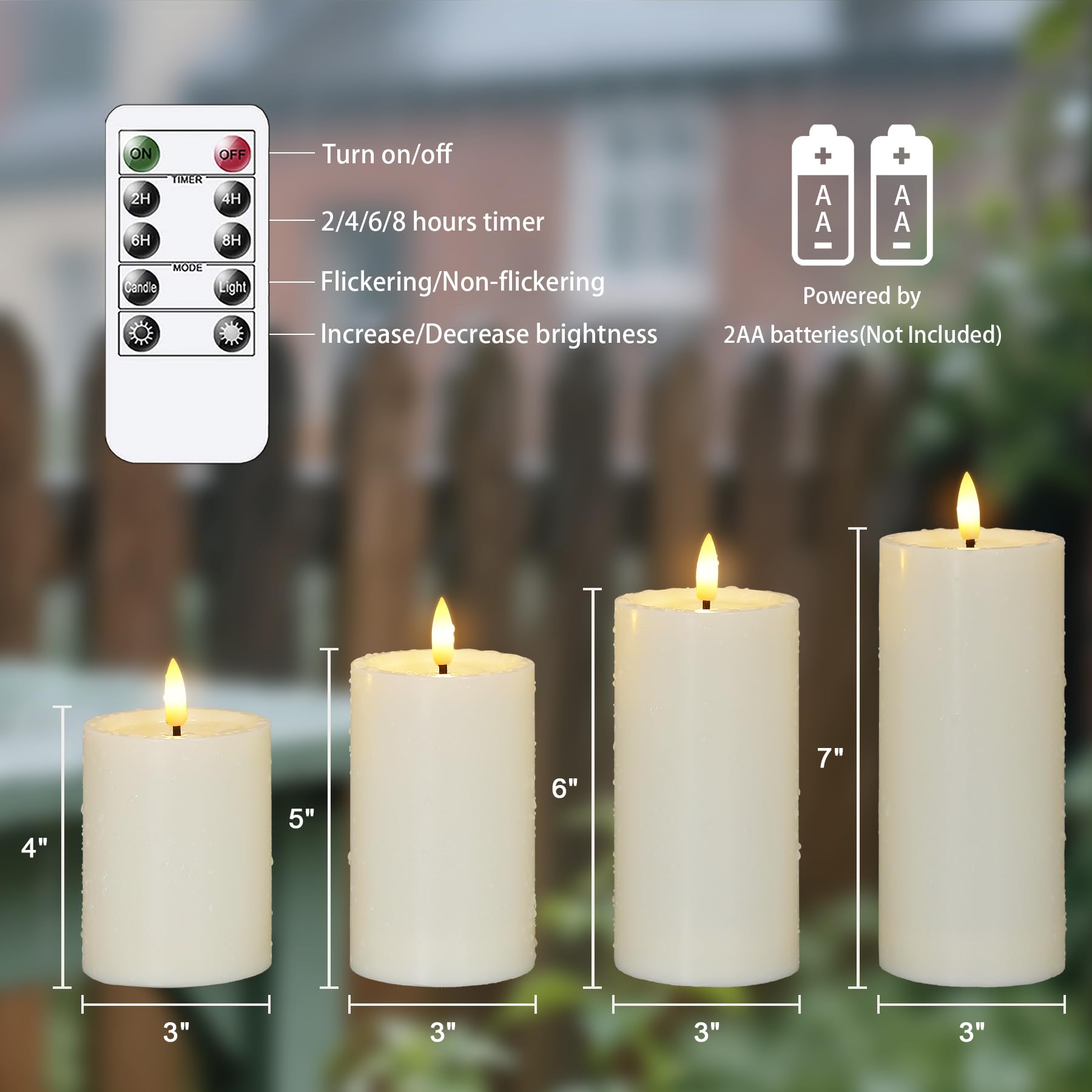 Yeelida battery-operated candles offer up to 400 hours of runtime.
