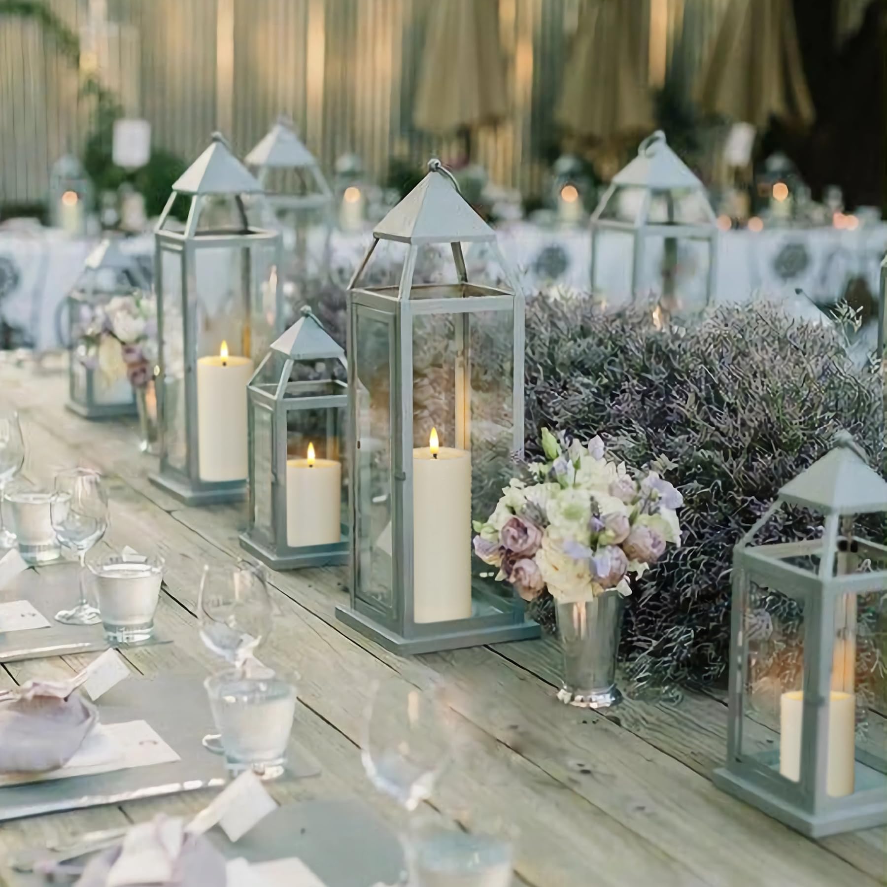 Six to seven-inch ivory pillars offer long-lasting light and weather-ready performance