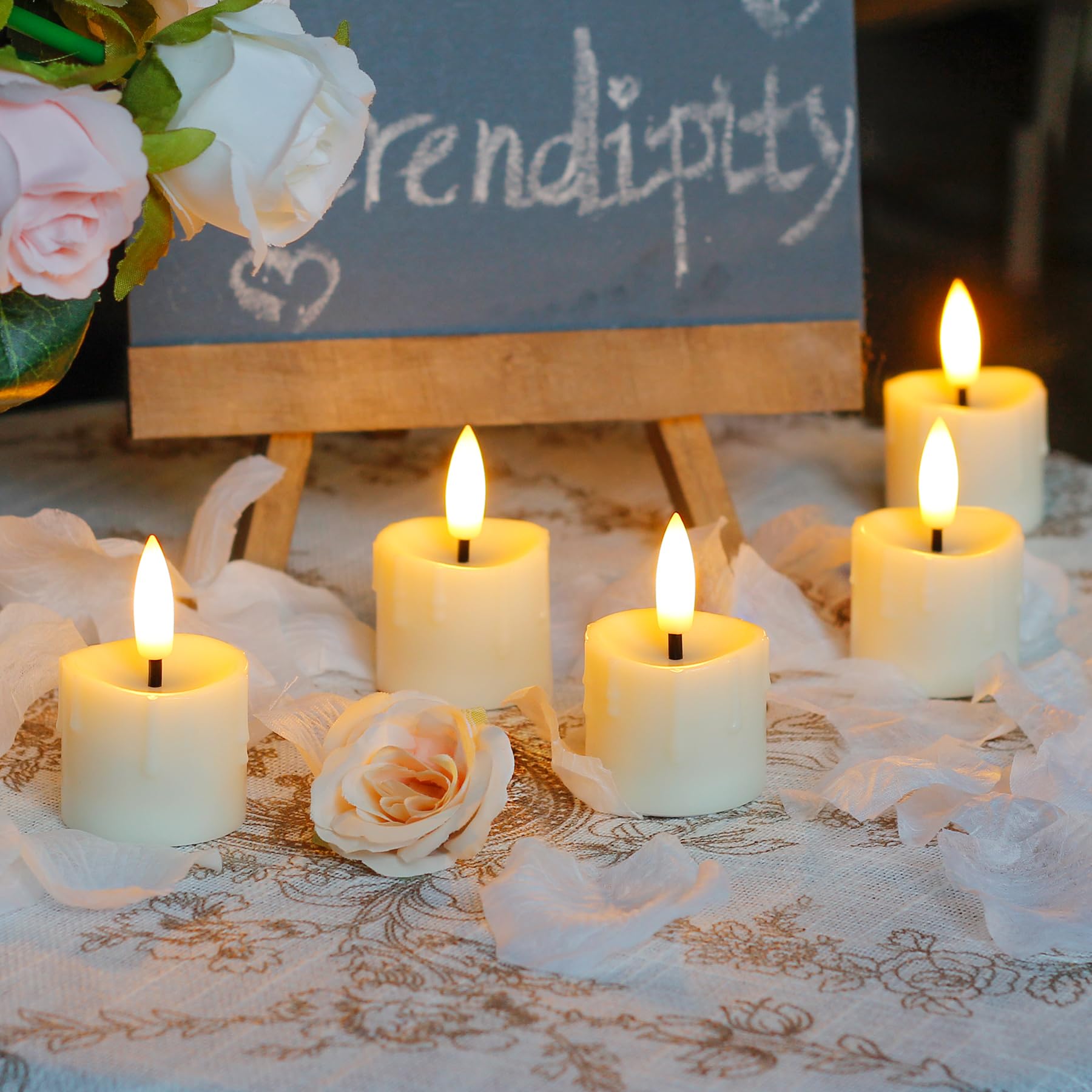 Yeelida ivory plastic flameless candles mimic real flicker safely.