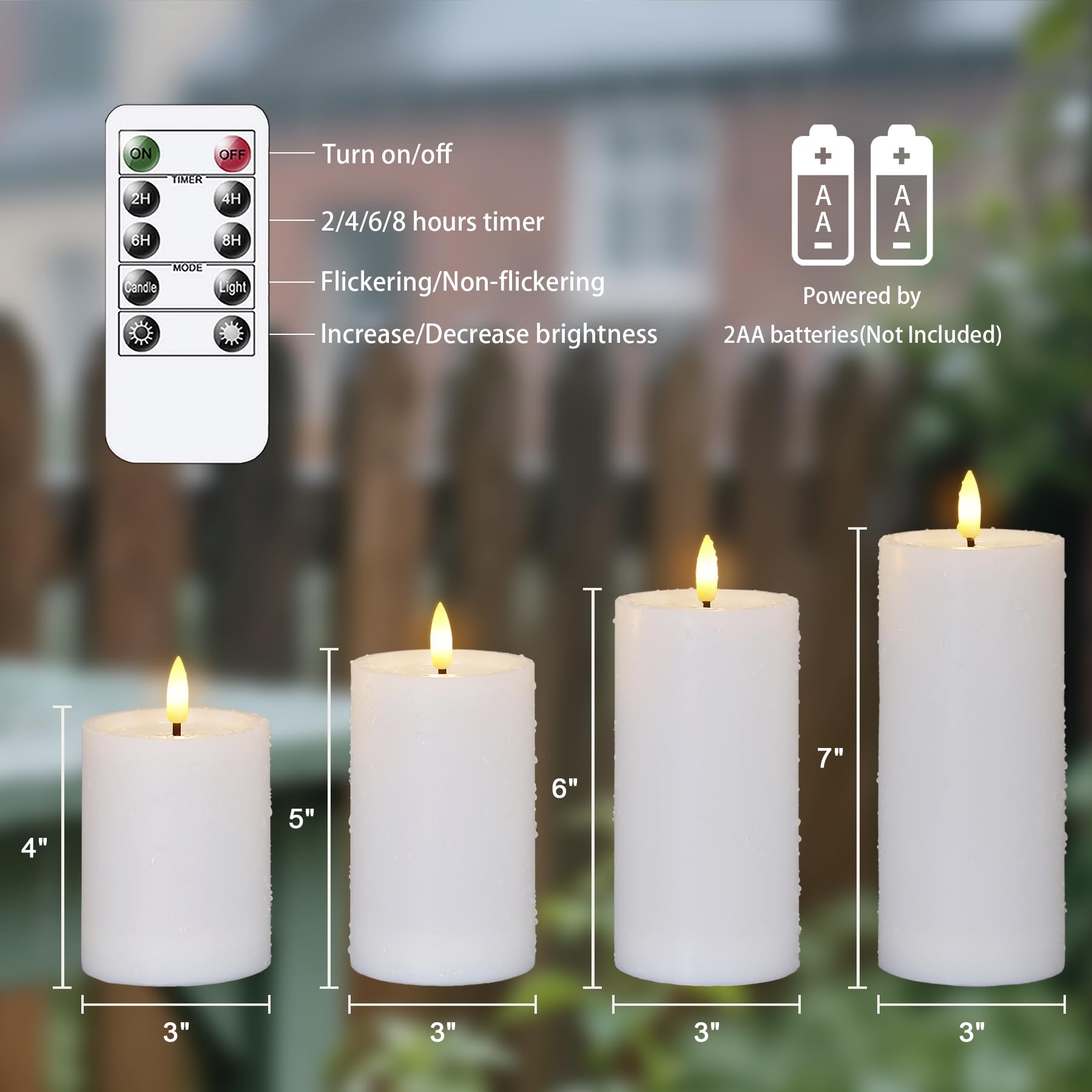 Yeelida LED flickering candles in a 4-pack delivering warm candlelight
