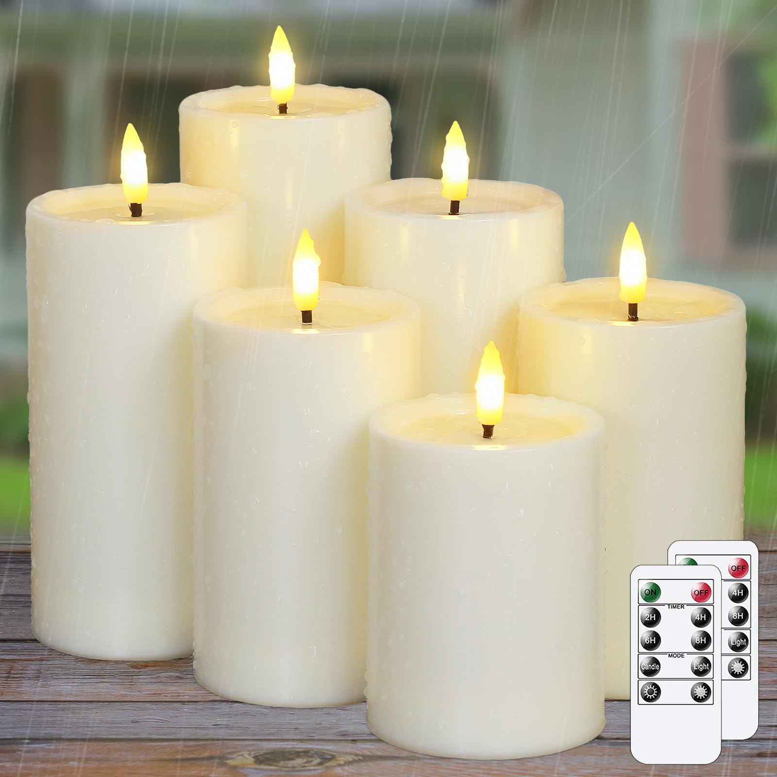 Yeelida outdoor flameless candles with remote control for cozy patio evenings