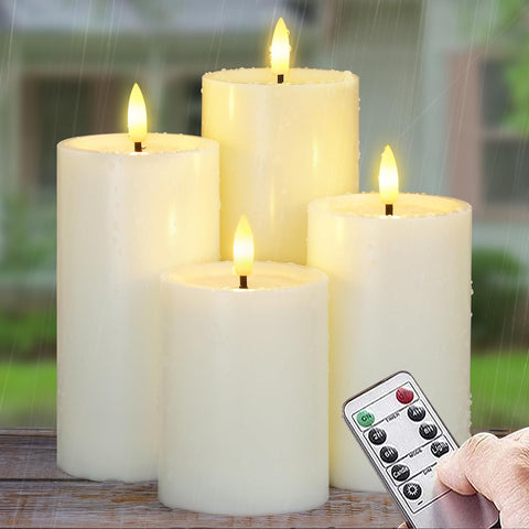 Yeelida outdoor flameless candles with remote create safe patio ambiance.