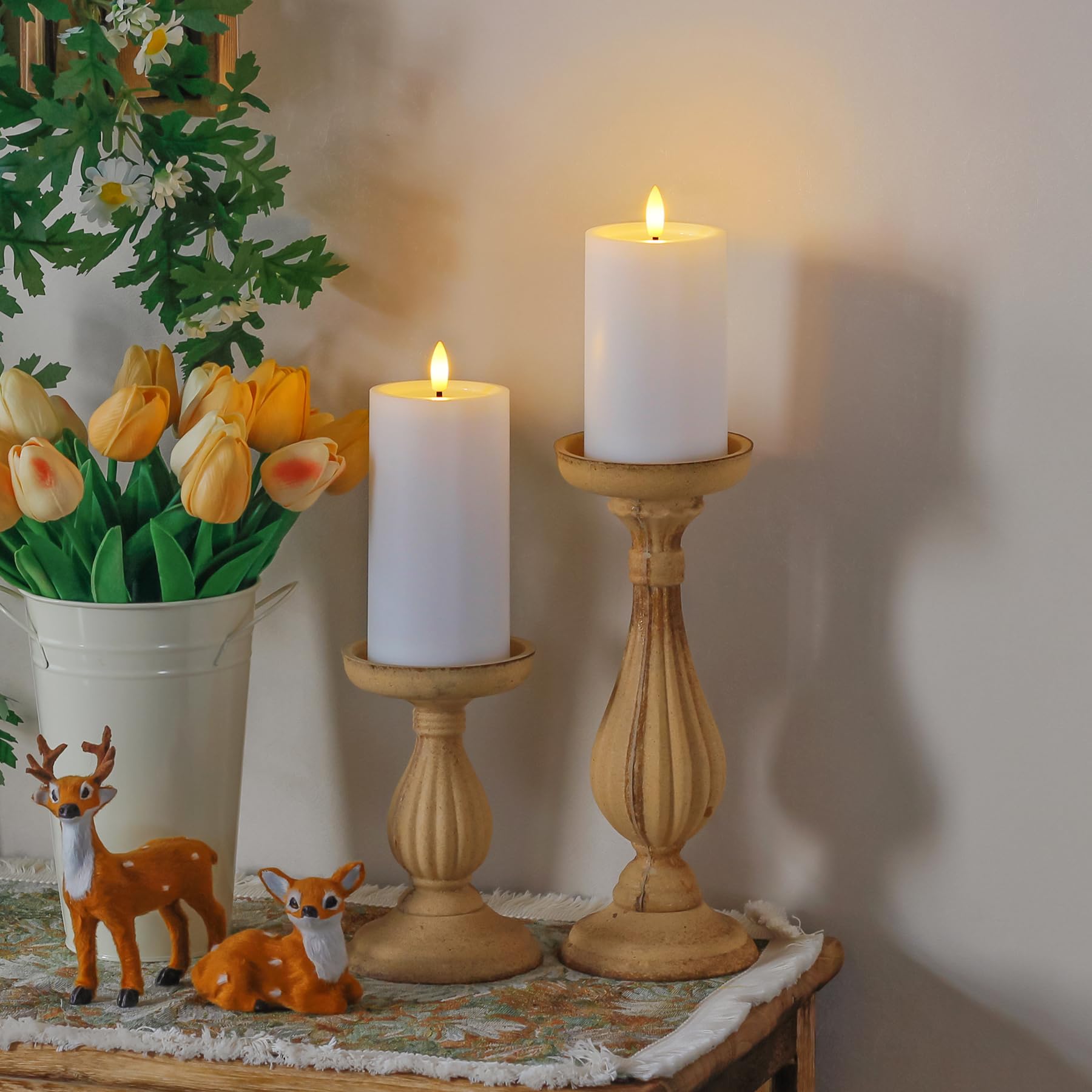 Yeelida six-candle set creates varied-height outdoor centerpiece