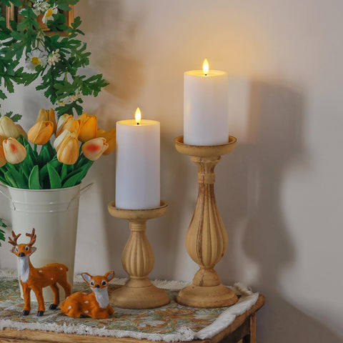 Yeelida six-candle set creates varied-height outdoor centerpiece