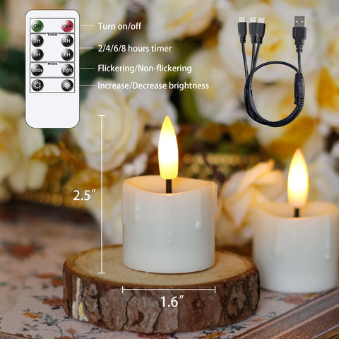 Yeelida six-pack mini dripping-wax tealights for cozy mood lighting.