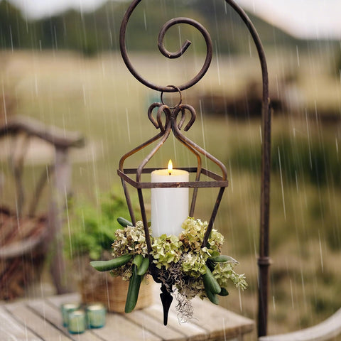 Yeelida waterproof candles on a patio provide weather-ready, safe lighting