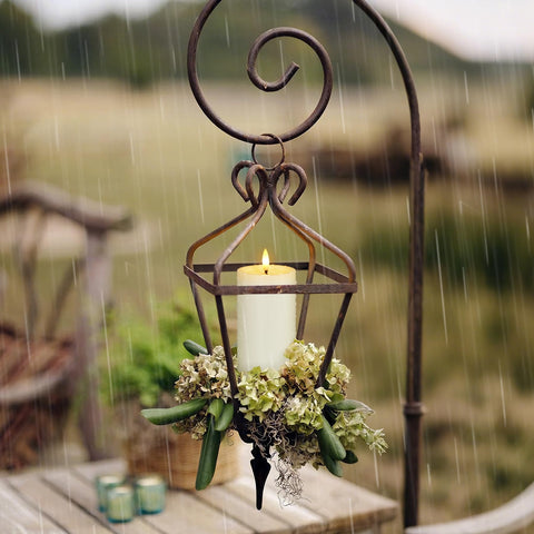 Waterproof Yeelida candles glow through rain with timer feature